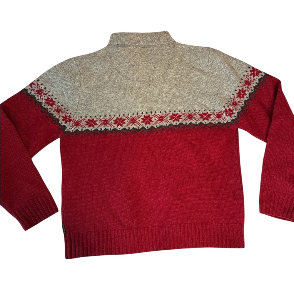 Woolrich 100% Lambswool Fair Isle Sweater Large Red - Picture 2 of 8